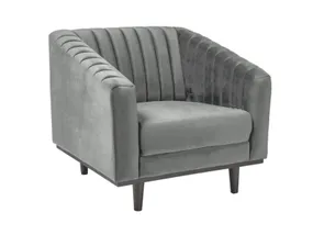 Мягкое кресло бархатное SIGNAL ASPREY Velvet 1, Bluvel 14 - серый фото