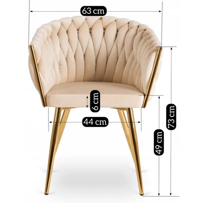 MEBEL ELITE Кресло CAPI Кремовый велюр фото №10