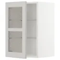 IKEA METOD МЕТОД, навісна шафа,полиці / скляні дверцята, білий / світло-сірий Lerhyttan, 40x60 см 894.612.48 фото thumb №1