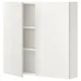 IKEA ENHET ЭНХЕТ, навесной шкаф с 2 полками / дверцами, белый, 80x17x75 см 993.236.85 фото