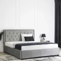 Кровать двуспальная бархатная MEBEL ELITE CROS Velvet, 160x200 см, Серый фото thumb №4