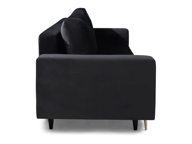 BRW Тримісний диван-ліжко Belmira з ящиком для зберігання велюр чорний, Рів'єра 100 SO3-BELMIRA-LX_3DL-GR1_BA42EC фото №3