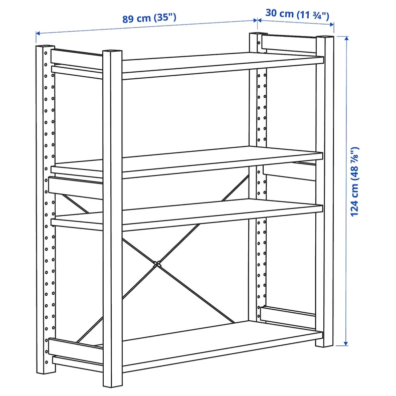 IKEA IVAR ИВАР, стеллаж, сосна, 89x30x124 см 894.045.83 фото №5