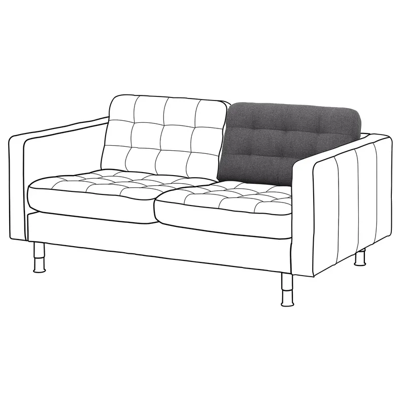 IKEA LANDSKRONA ЛАНДСКРУНА, подушка д/спинки для 2-місн дивана, Запасна частина гарматного/темно-сірого кольору 804.980.29 фото №2