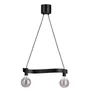 IKEA ACKJA АККЬЯ / MOLNART МОЛНАРТ, подвесной светильник с лампочкой, волна черный / шарик серый прозрачное стекло 795.368.43 фото