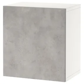 IKEA BESTÅ БЕСТО, комбинация настенных шкафов, белый Kallviken / светло-серый имитация бетона, 60x42x64 см 894.398.27 фото