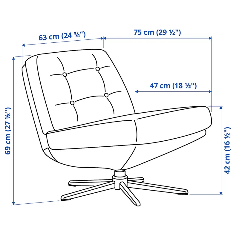 IKEA DYVLINGE ДЮВЛІНГЕ, крісло обертове, Келінг зелена 605.551.53 фото №7