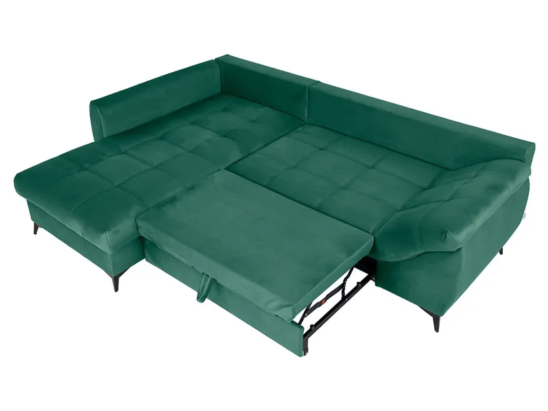 BRW Лівосторонній кутовий диван Asturia розкладний з ящиком для зберігання велюровий зелений, NA-ASTURIA-RECBK.2F-GA_BBF2F1 фото №3