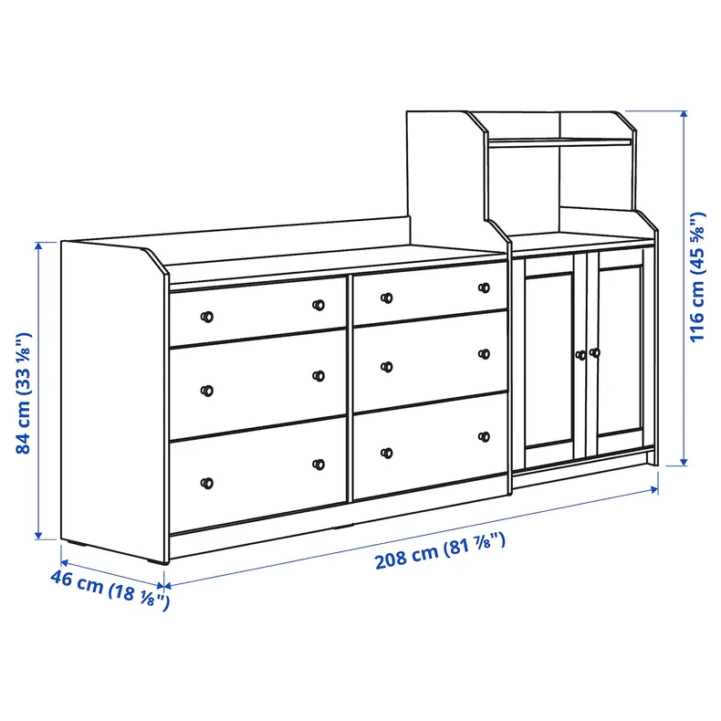 IKEA HAUGA ХАУГА, шафа, білий, 208x116 см 893.881.49 фото №8