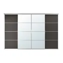 IKEA SKYTTA СКЮТТА / MEHAMN/AULI МЕХАМН/АУЛІ, комбінація розсувних дверцят, алюміній/темно-сіре дзеркало, 301x205 см 895.759.28 фото thumb №1