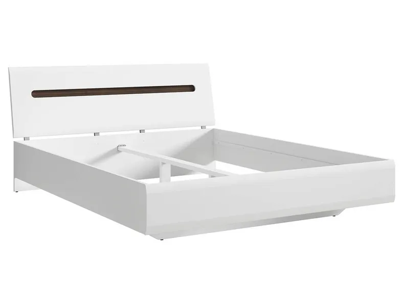 BRW Ліжко двоспальне з ламелями BRW AZTECA TRIO 160х200 см, білий/глянцевий білий LOZ/160-BI/BIP фото №1