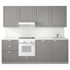 IKEA METOD МЕТОД, кухня, білий Maximera / сірий Bodbyn, 240x60x228 см 394.577.48 фото