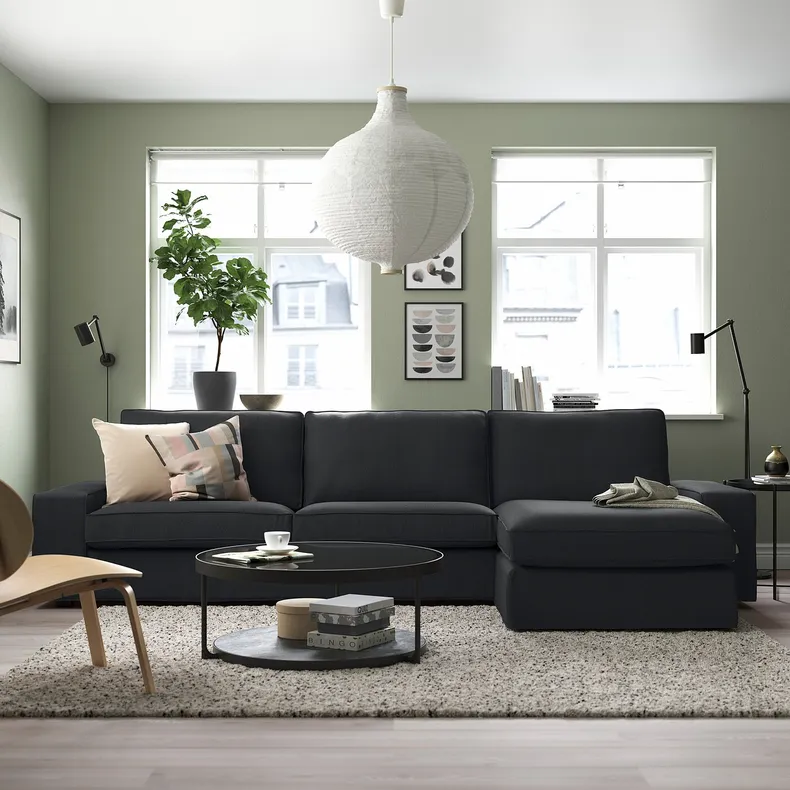 IKEA KIVIK КІВІК, 4-місний диван із кушеткою, ТРЕСУНД антрацит 794.943.86 фото №2