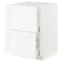 IKEA METOD МЕТОД / MAXIMERA МАКСИМЕРА, напольный шкаф п / мойку+2фасада / 2 ящ, белый Энкёпинг / белая имитация дерева, 60x60 см 794.734.02 фото thumb №1
