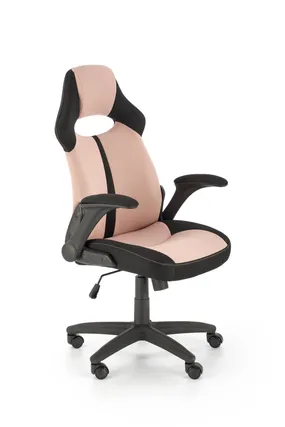 Кресло компьютерное, офисное BLOOM розовое / черное фото