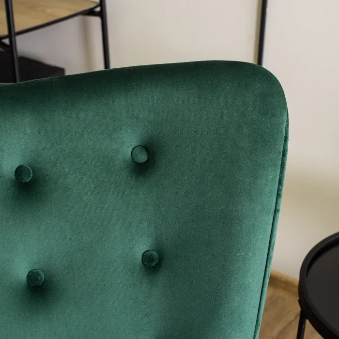 Кресло-качалка бархатное MEBEL ELITE ELIS Velvet, Зеленый фото №6