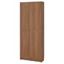 IKEA BILLY БИЛЛИ, стеллаж с дверьми, коричневый орех, 80x30x202 см 195.631.32 фото