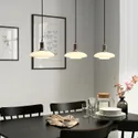 IKEA TÄLLBYN ТЕЛЛЬБІН, підвісний світильник з 3 лампами, нікель / опалове біле скло, 89 см 504.898.42 фото thumb №2