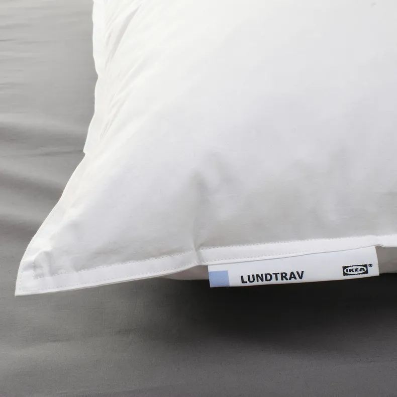 IKEA LUNDTRAV ЛУНДТРАВ, подушка низька, для сну на животі, 50x60 см 004.602.85 фото №2