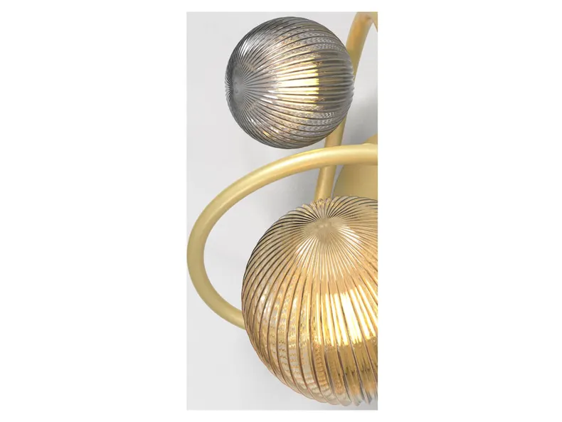 BRW Настінний світлодіодний світильник Metz 2-точковий металевий золотий 091099 фото №3