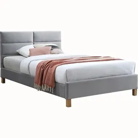 Ліжко односпальне SIGNAL Sierra Velvet 90x200, сірий фото