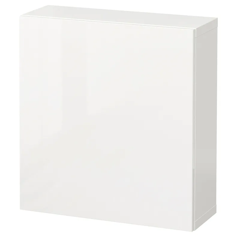 IKEA BESTÅ БЕСТО, комбинация настенных шкафов, белый / Сельсвикен глянцевый / белый, 60x22x64 см 694.296.69 фото №1