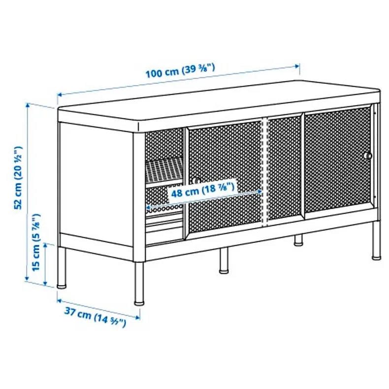 IKEA MACKAPÄR МАККАПЕР, лавка з відд д/збер з розсувн дверц, білий, 100x37 см 205.444.87 фото №6