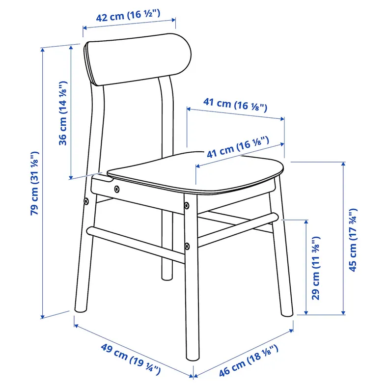 IKEA RÖNNINGE РЕННІНГЕ, стілець, береза 104.225.04 фото №9