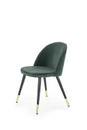 Кухонний стілець HALMAR K315, ніжки - чорний / золотий, оббивка - зелений фото thumb №1