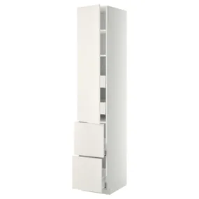 IKEA METOD МЕТОД / MAXIMERA МАКСИМЕРА, высокий шкаф+полки / 4ящ / двр / 2фасада, белый / белый, 40x60x220 см 293.646.98 фото