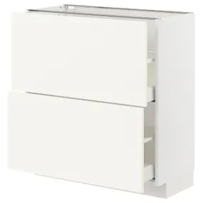 IKEA METOD МЕТОД / MAXIMERA МАКСІМЕРА, підлогова шафа з 2 шухлядами, білий / ВАЛЛЬСТЕНА білий, 80x37 см 595.072.24 фото