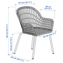 IKEA NILSOVE НІЛЬСОВЕ, стілець із підлокітниками, ротанг / чорний 405.336.33 фото thumb №6