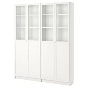 IKEA BILLY БИЛЛИ / OXBERG ОКСБЕРГ, стеллаж, белый, 160x30x202 см 390.477.37 фото