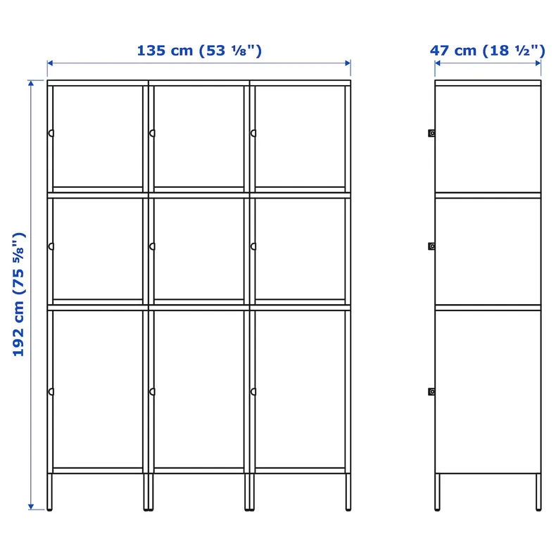 IKEA HÄLLAN ХЕЛЛАН, комбінація д / зберіган з дверцятами, білий, 135x47x192 см 392.766.82 фото №5