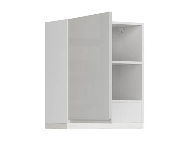BRW Верхний кухонный шкаф Sole 60 см с вытяжкой слева светло-серый глянец, альпийский белый/светло-серый глянец FH_GOO_60/68_L_FL_BRW-BAL/XRAL7047/BI фото №3
