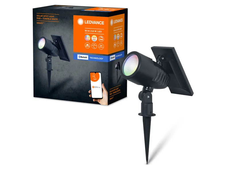 BRW Солнечная лампа/спот Smart BT LED с датчиком дня/ночи черный 093957 фото №2