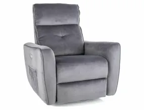 Раскладное кресло бархатное SIGNAL HELIOS M Velvet, Bluvel 14 - серый фото