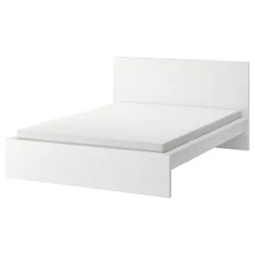IKEA MALM МАЛЬМ, каркас кровати с матрасом, белый / Ебыгда твердый, 140x200 см 695.447.11 фото