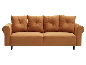 BRW тримісний диван Lady розкладний з велюровим покриттям помаранчевий, Сонячний 2215 SO3-LADY-3R-GA2_B84067 фото