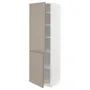 IKEA METOD МЕТОД, высокий шкаф с полками / 2 дверцы, белый / матовый темно-бежевый, 60x60x200 см 594.918.45 фото