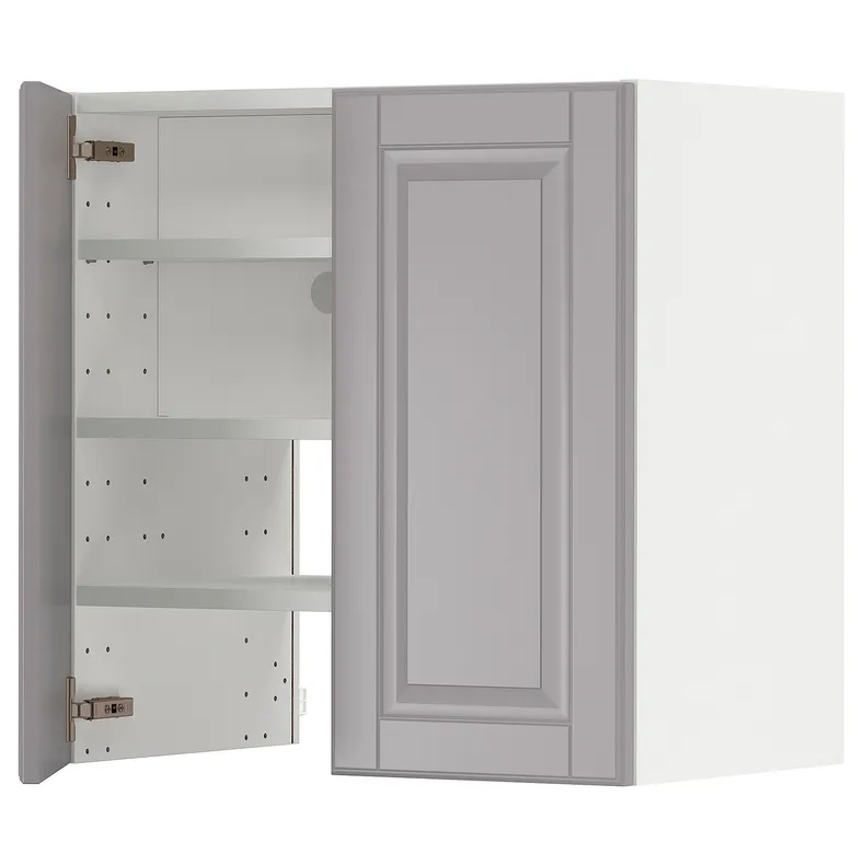 IKEA METOD МЕТОД, навесной шкаф д / вытяжки / полка / дверь, белый / бодбинский серый, 60x60 см 195.052.79 фото №1