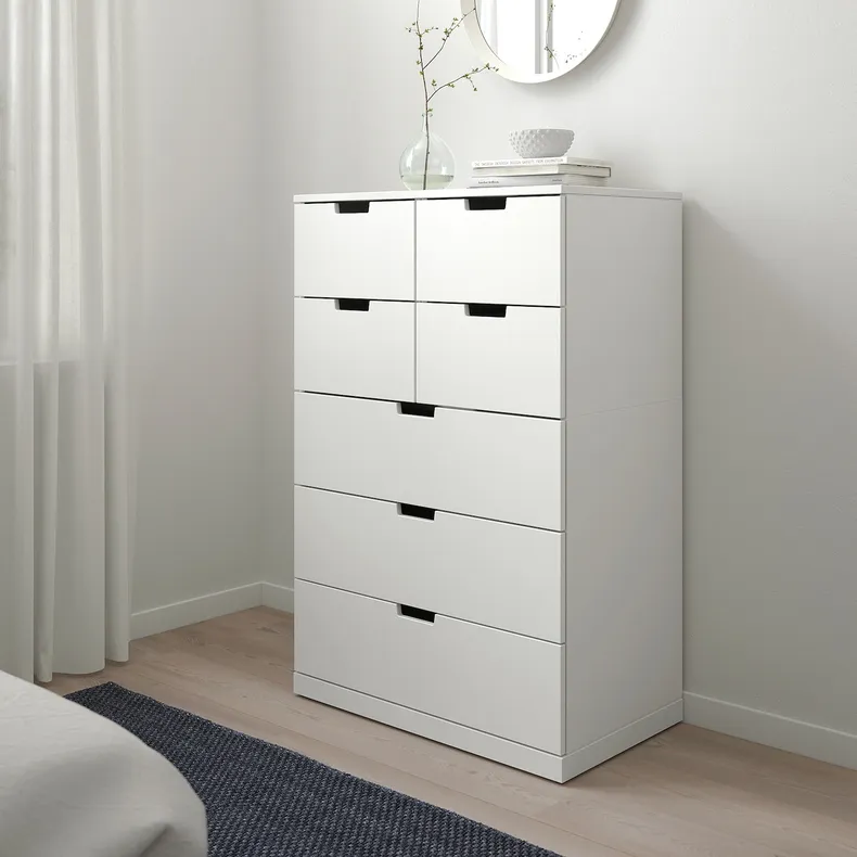 IKEA NORDLI НОРДЛІ, комод із 7 шухлядами, білий, 80x122 см 992.395.02 фото №2