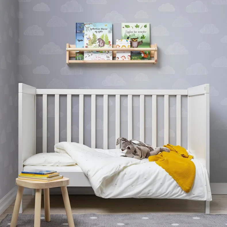 IKEA LENAST ЛЕНАСТ, підковдра і 1 наволочка д/дитяч ліж, білий, 110x125/35x55 см 304.923.03 фото №3