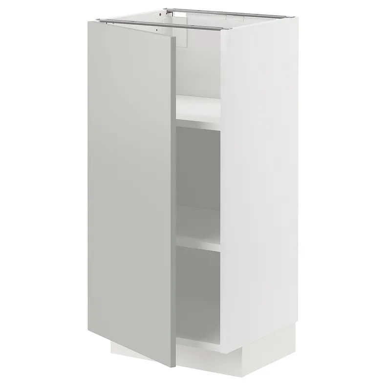 IKEA METOD МЕТОД, напольный шкаф с полками, белый / светло-серый, 40x37 см 695.383.81 фото №1