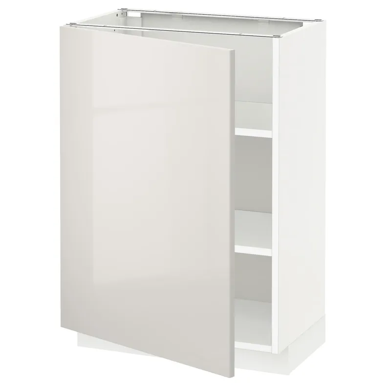 IKEA METOD МЕТОД, напольный шкаф с полками, белый / светло-серый, 60x37 см 994.653.78 фото №1