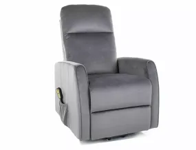 Розкладне крісло оксамитове SIGNAL LETO Velvet, Bluvel 14 - сірий фото