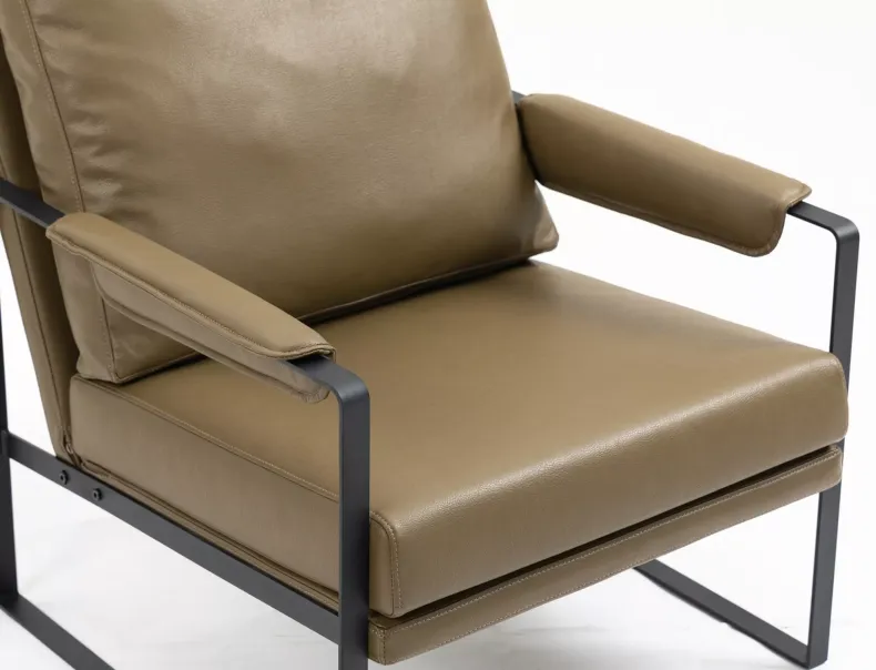 Кресло мягкое с металлическим каркасом SIGNAL FOCUS Buffalo, экокожа: оливковый фото №7