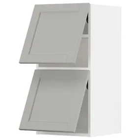IKEA METOD МЕТОД, настінна шафа, горизонт, 2 дверцят, білий / світло-сірий Lerhyttan, 40x80 см 293.930.40 фото