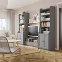 IKEA HAUGA ХАУГА, комбінація шаф для телевізора, сірий, 277x46x199 см 993.884.41 фото thumb №5