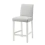 IKEA BERGMUND БЕРГМУНД, барний стілець зі спинкою, білий / Orrsta світло-сірий, 62 см 393.882.03 фото